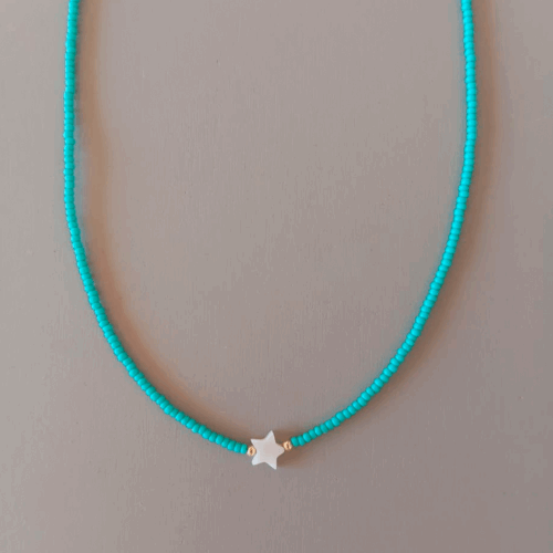 Collar azul con estrella