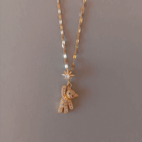 Collar de osito y estrella